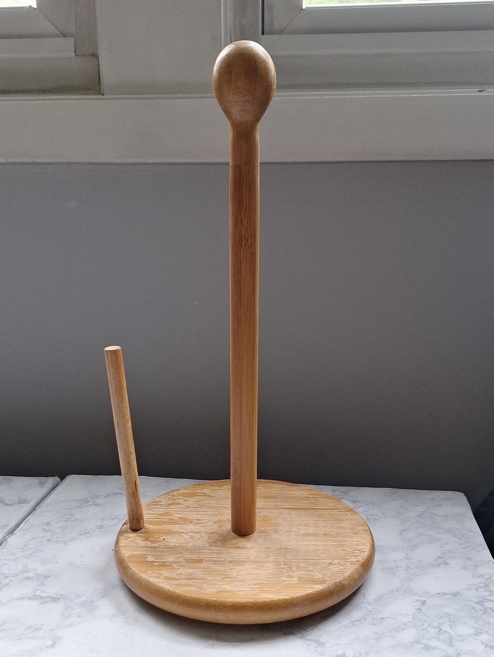 Wooden Paper Towel Holder in Natural Bamboo